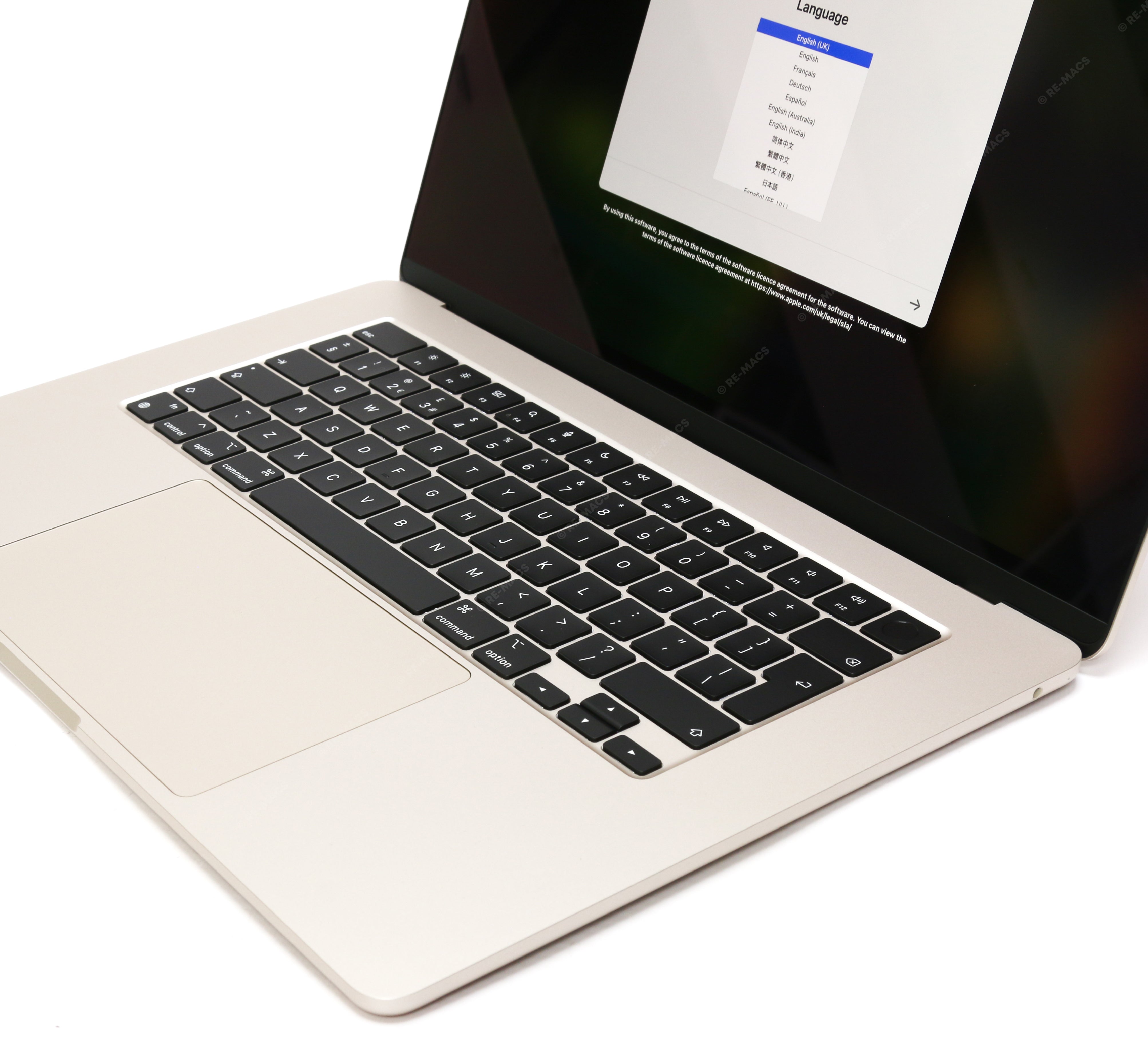 Apple Macbook Air 15" (2024) Silicon M3, 8GB RAM, 256GB SSD, Starlight - macOS Tahoe Refurbished