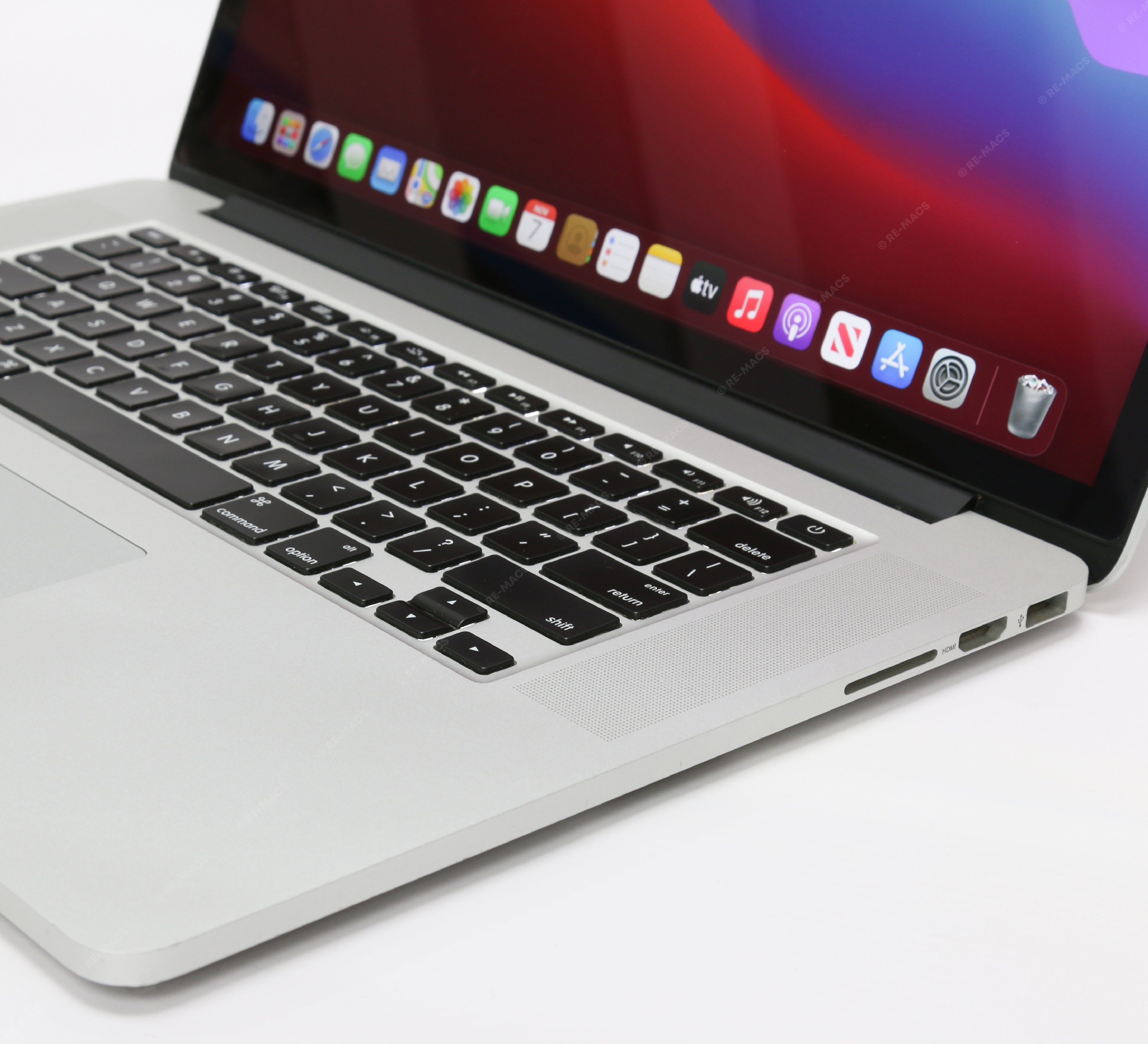 Apple Macbook Pro 15" (2013) Intel Core i7 2.6GHz, 16GB RAM, 512GB SSD, Silver - macOS Big Sur Refurbished