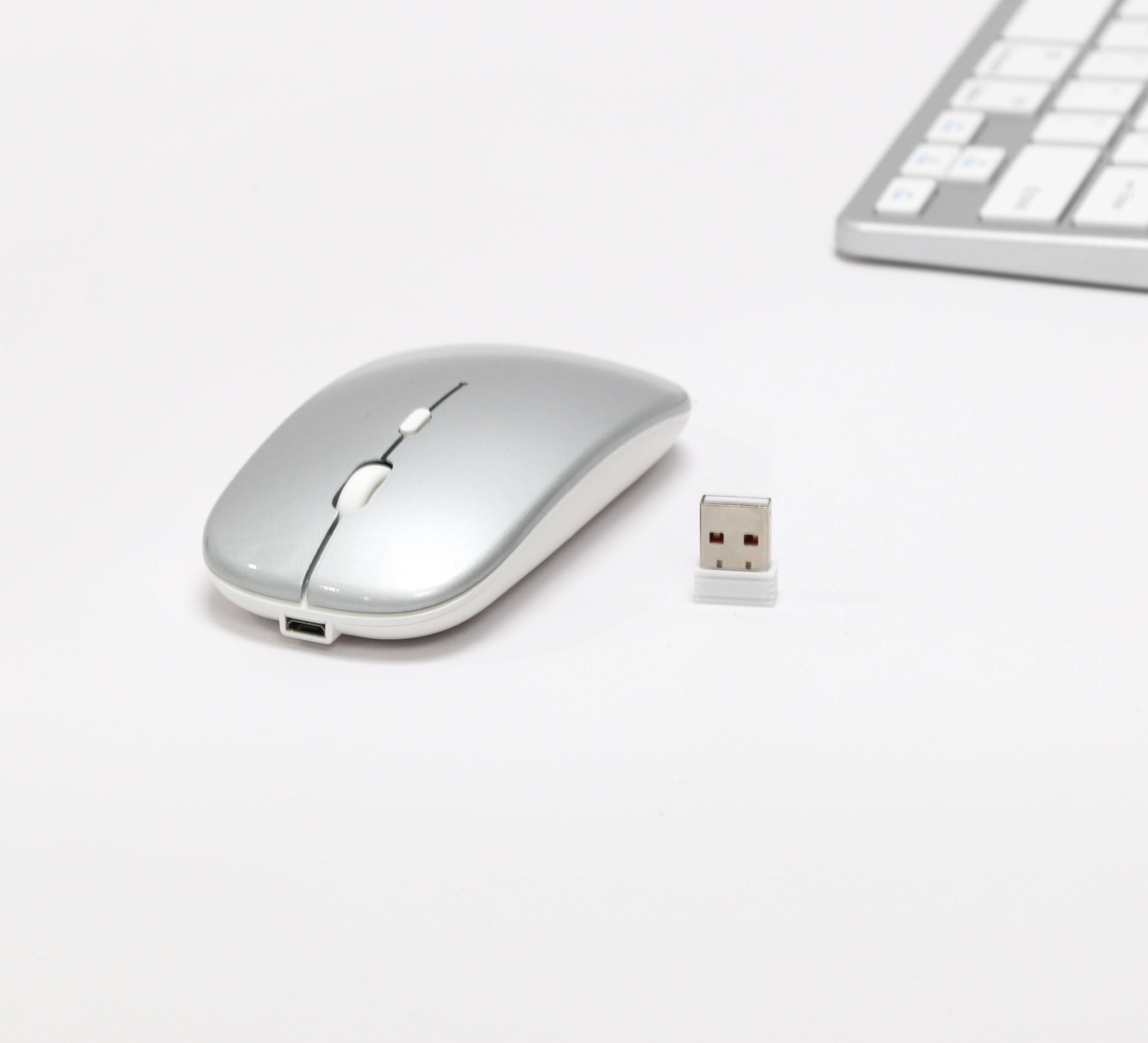 Wireless Keyboard and Mouse Combo Apple Mac Layout Bluetooth and 2.4GHz USB Dongle
